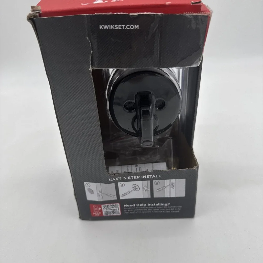 Kwikset  matte  Black Round Single Cylinder Deadbolt 92580-020 low‎ profile
